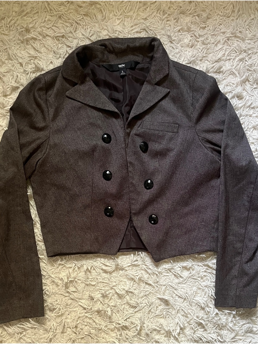 Vintage Massimo Brown Double-Breasted Cropped Blazer